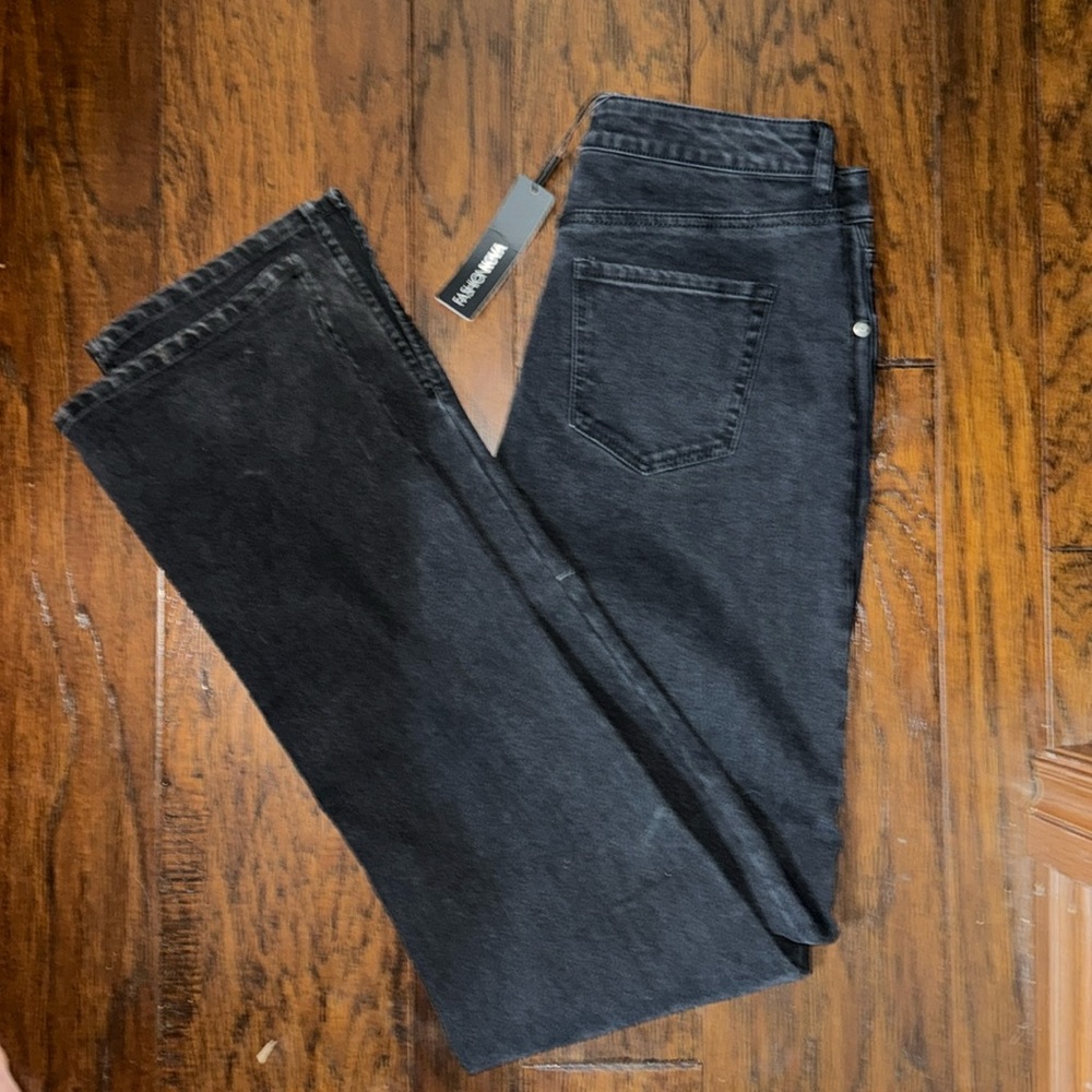 Fashion Nova Tall Supernova Side Split Straight Leg Jeans